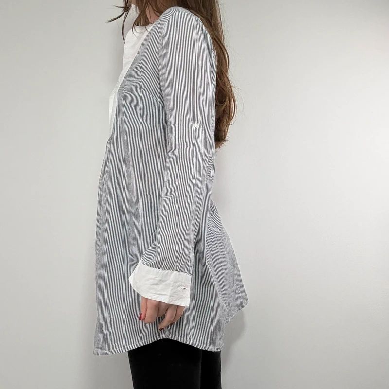 pinstripe cotton long shirt