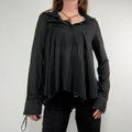 Black Cop Copine pleated flared shirt