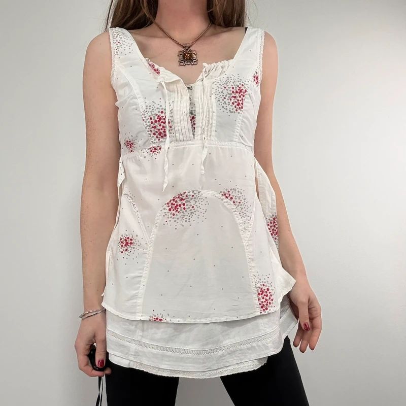 white cotton layered shirt