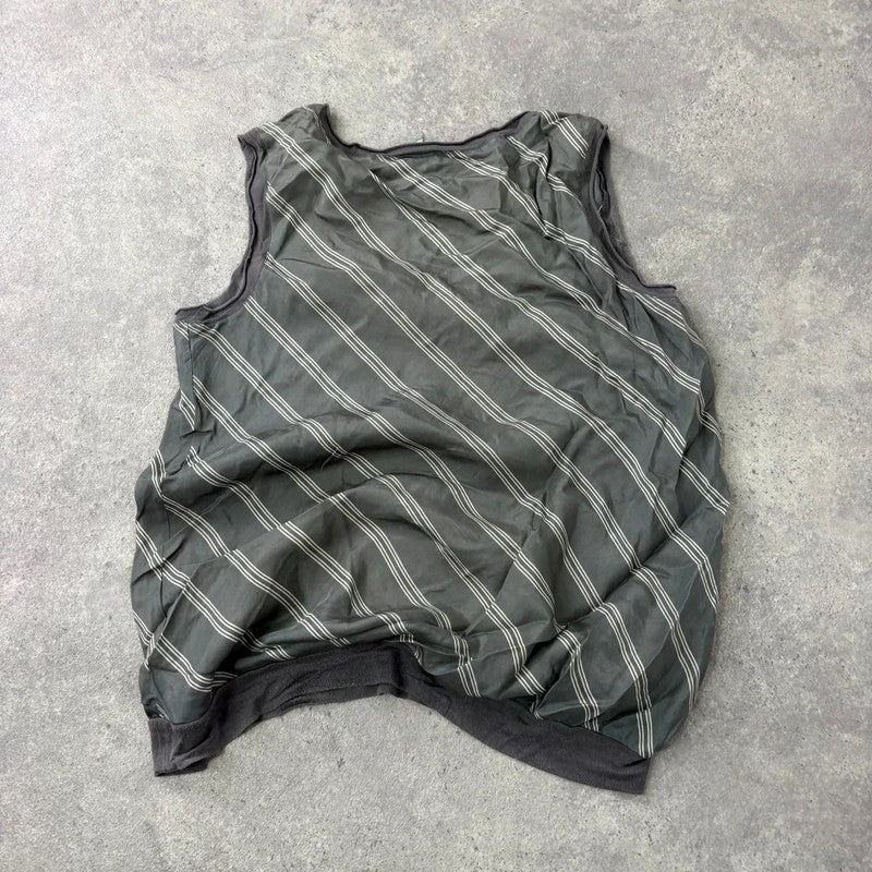 pinstripe silk slouchy grey vest top