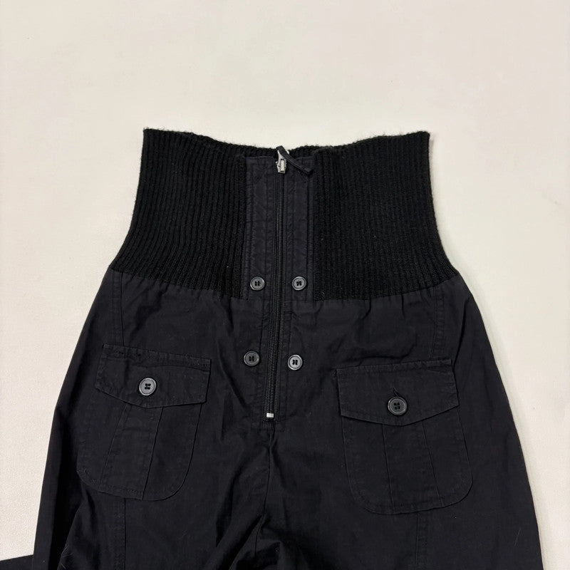black corset waist puff trousers