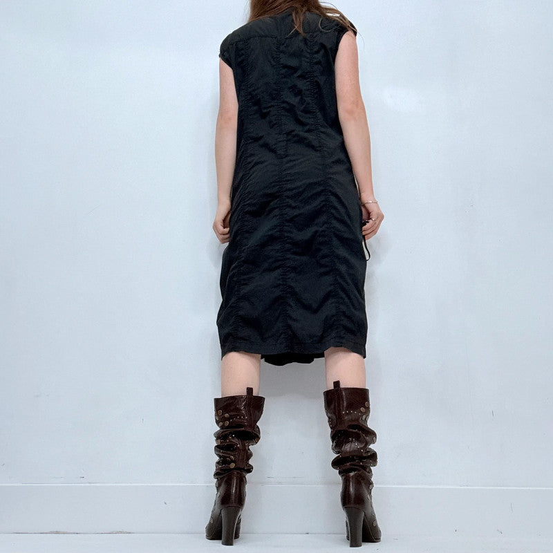 black button utility cargo dress