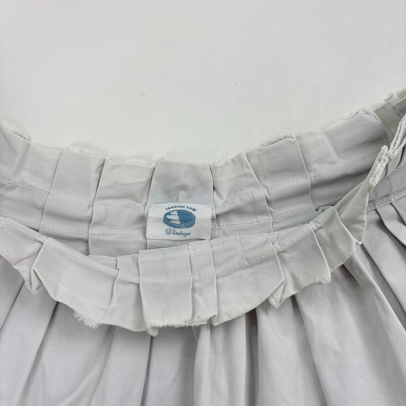 structured cotton pleated midi skirt