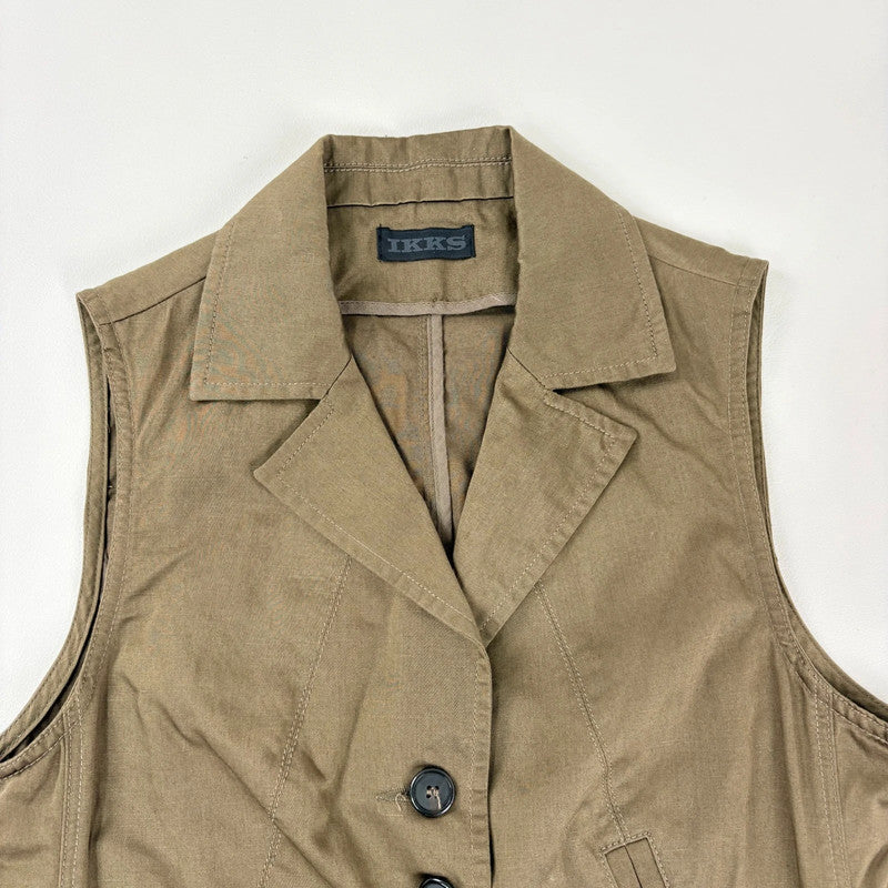 Khaki utility flared military waistcoat