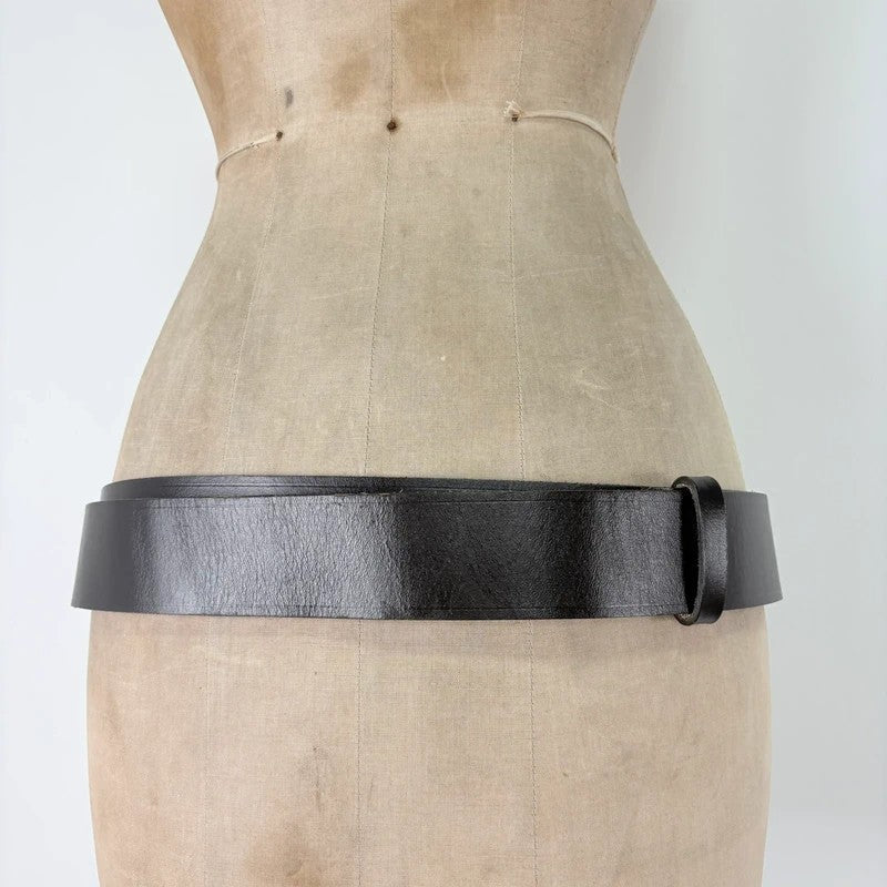 Brown leather wrap layered belt