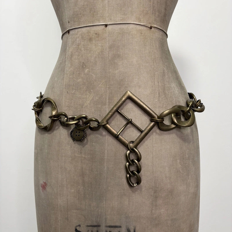 brass metal chain belt