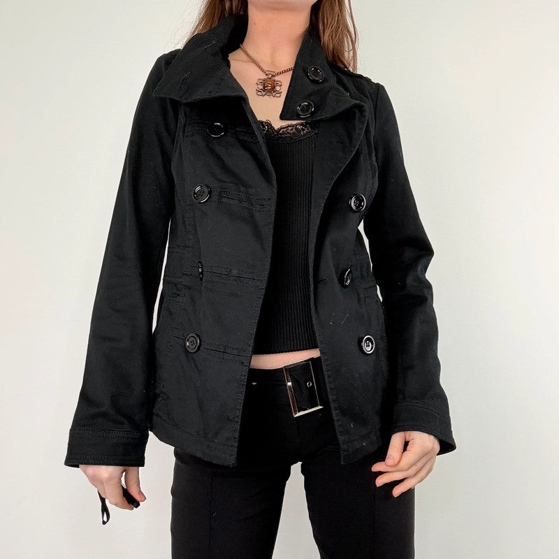 black asymmetric military jacket