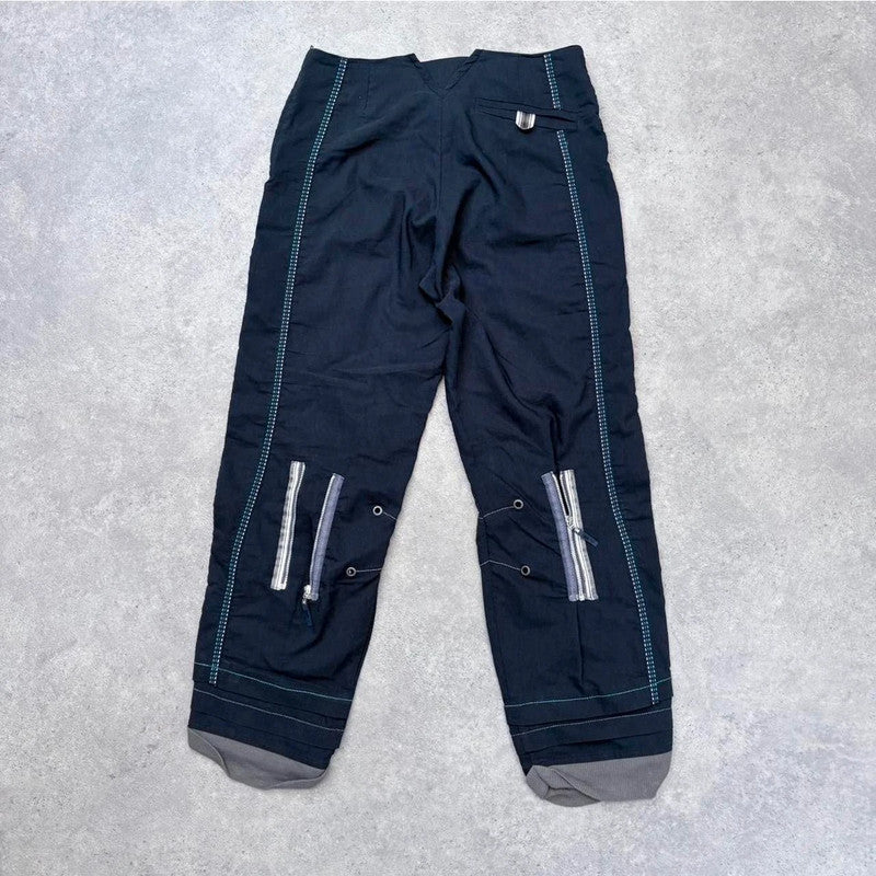 low-rise corset cropped pants