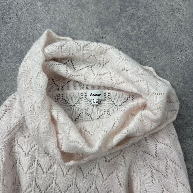 pale pink angora knitted pale pink flared jumper