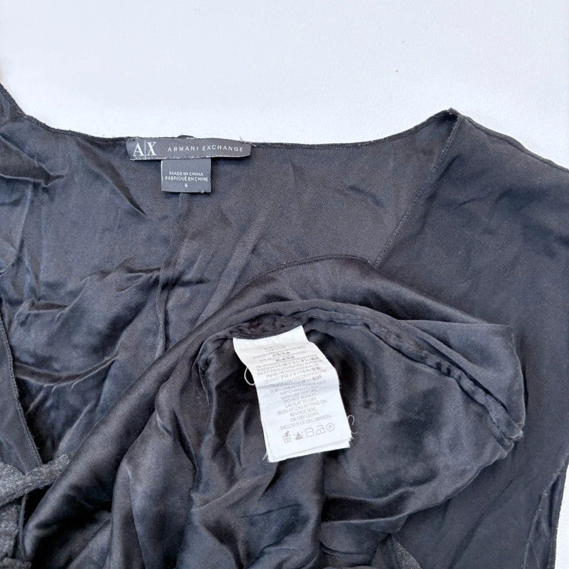 draped silk slouchy grey Armani dress
