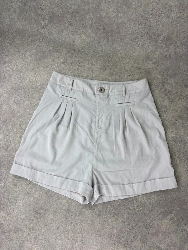 Cop Copine baby blue pleated cargo shorts