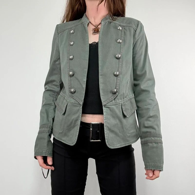 khaki military napoleonic fitted regency jacket
