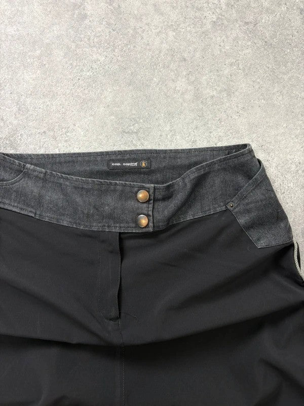 Black Cop Copine Paris maxi skirt with denim waistband