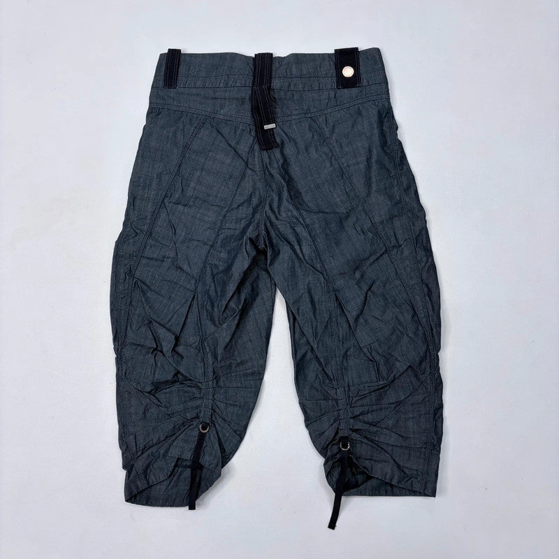 high rise corset style puff trousers
