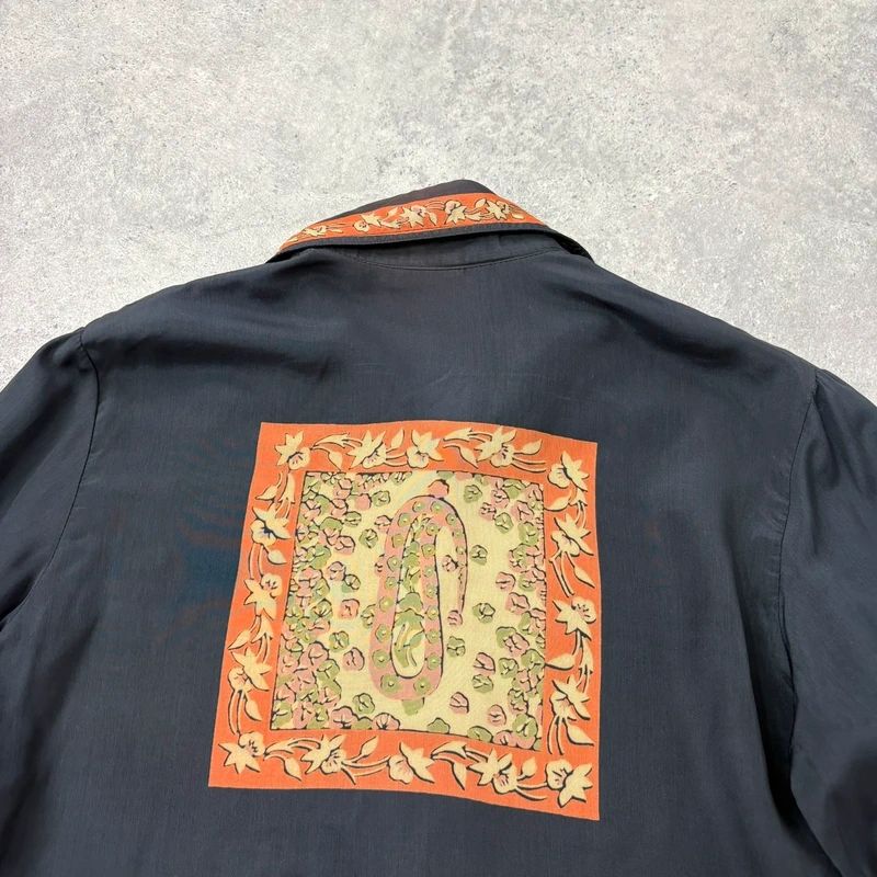 black paisley handkerchief printed shirt