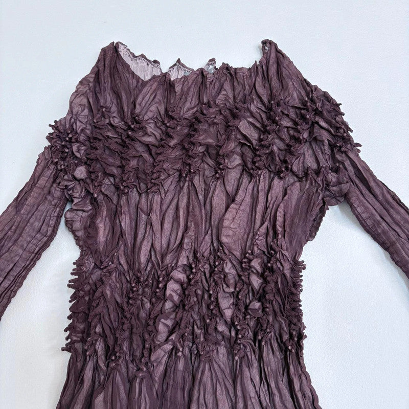 crinkle shibori textured top