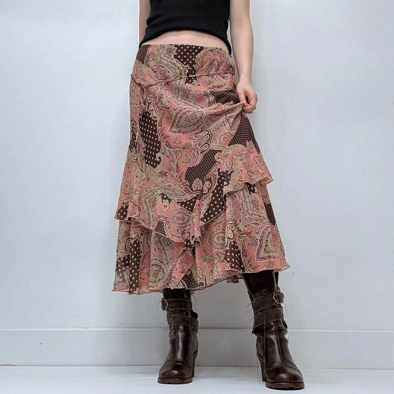 sheer ruffle asymmetric fairy skirt