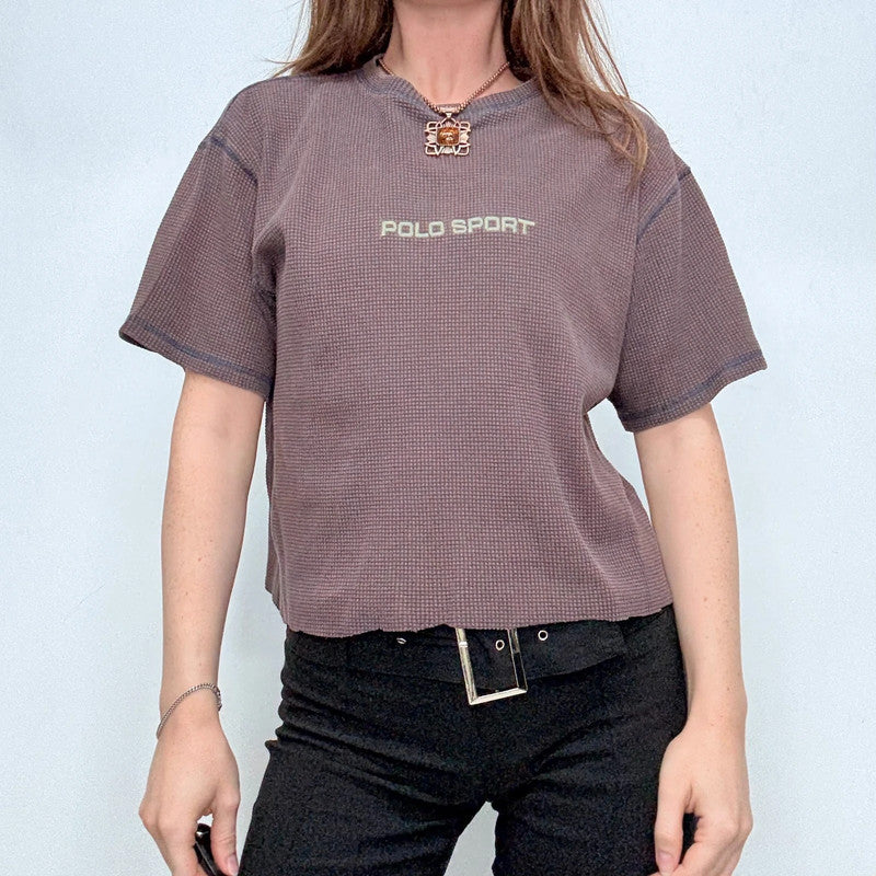 textured cropped Polo sport Ralph Lauren t-shirt