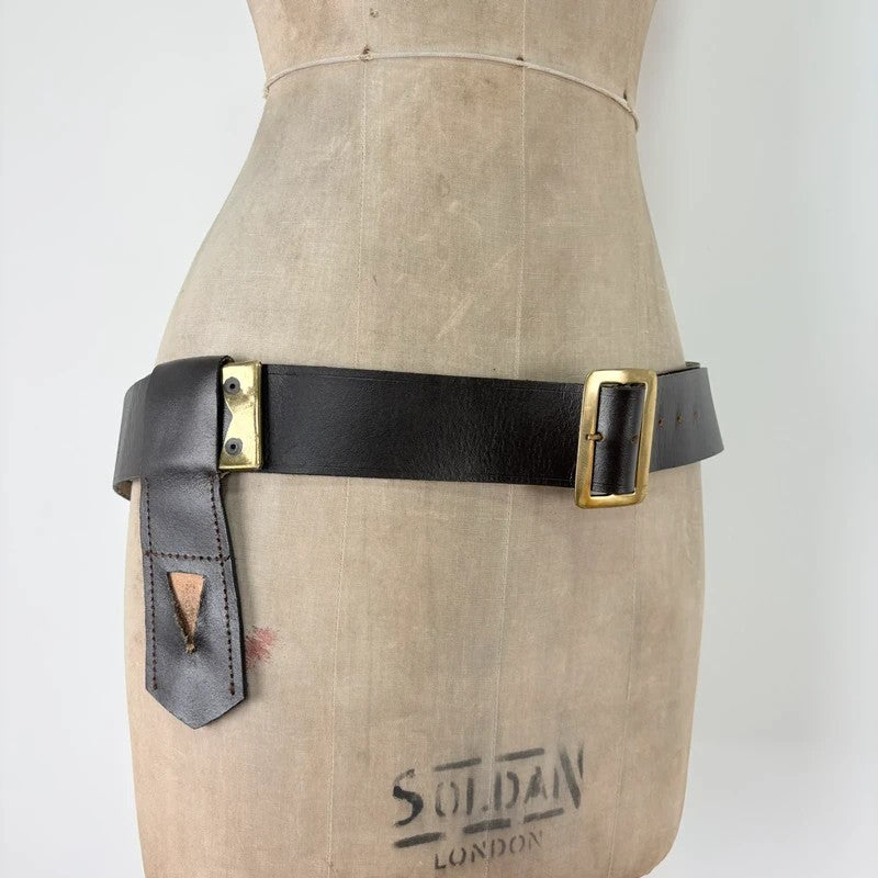 Brown leather wrap layered belt