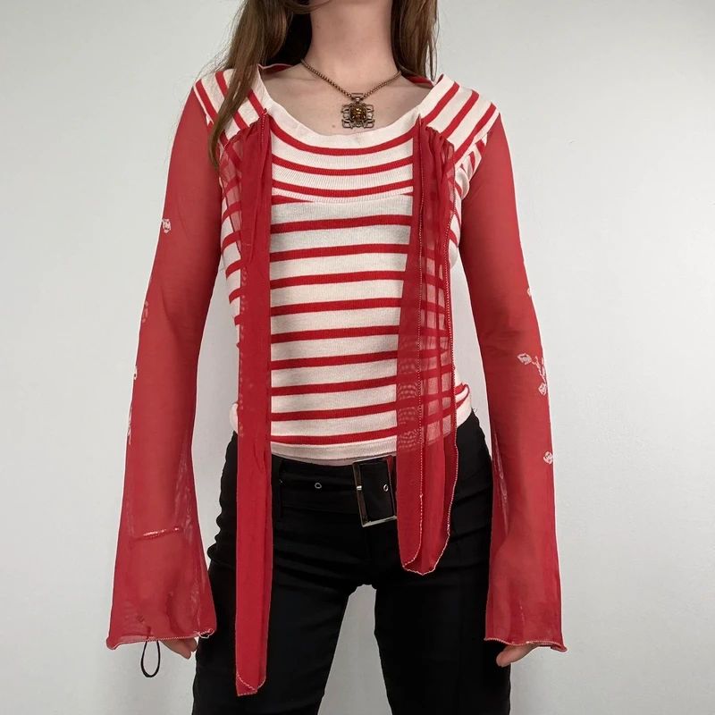 Save the Queen striped flared shirt