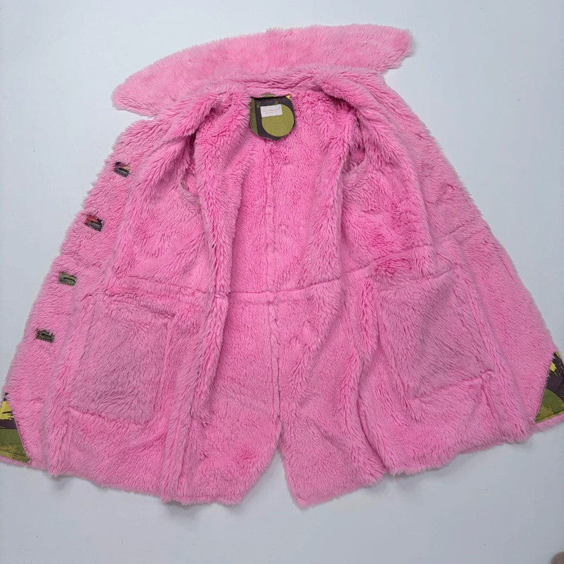 pink graphic Custo Barcelona patchwork  coat