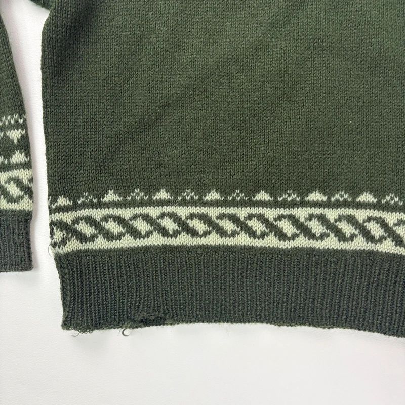 green wool fairisle knitted jumper