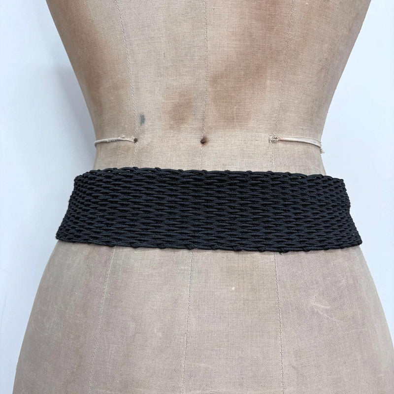 woven chunky gold metal belt