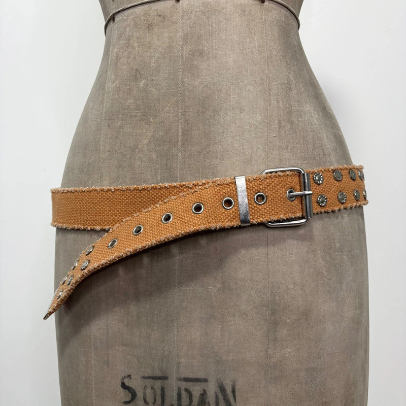 studded canvas metal belt