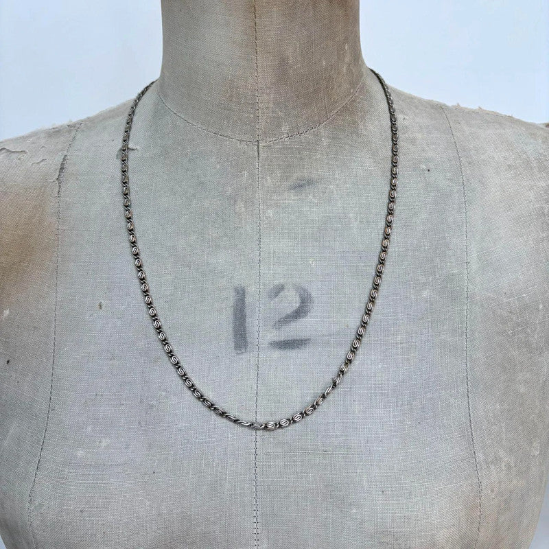 silver flat link chain necklace