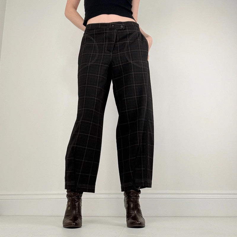 Cop Copine tartan asymmetric barrel trousers