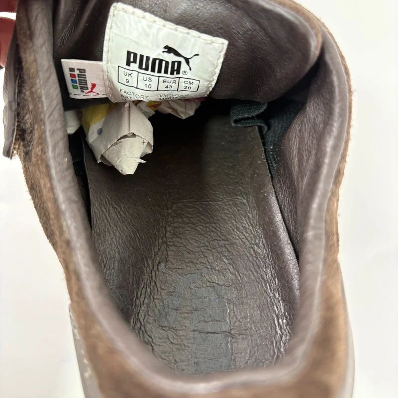 brown suede puma speedcat trainers