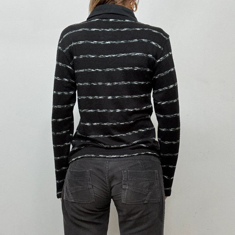 pinstripe knitted shirt jumper