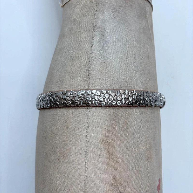 silver studded leather belt