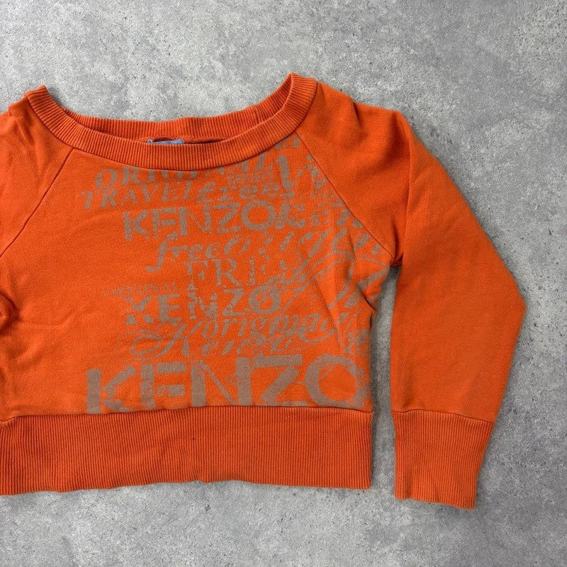 kenzo off the shoulder slouchy cropped sweater