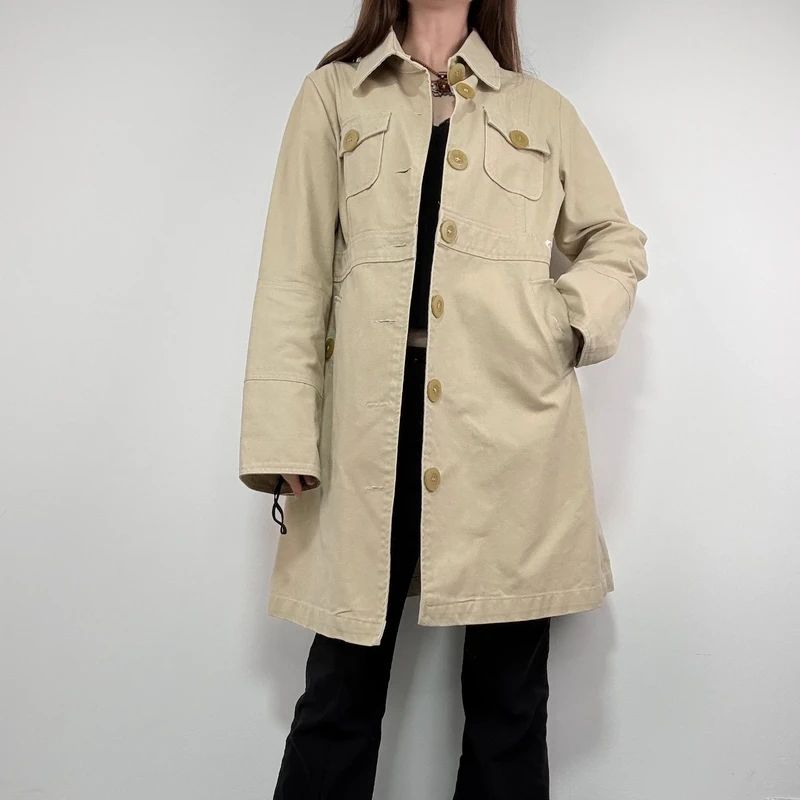 tan button canvas jacket