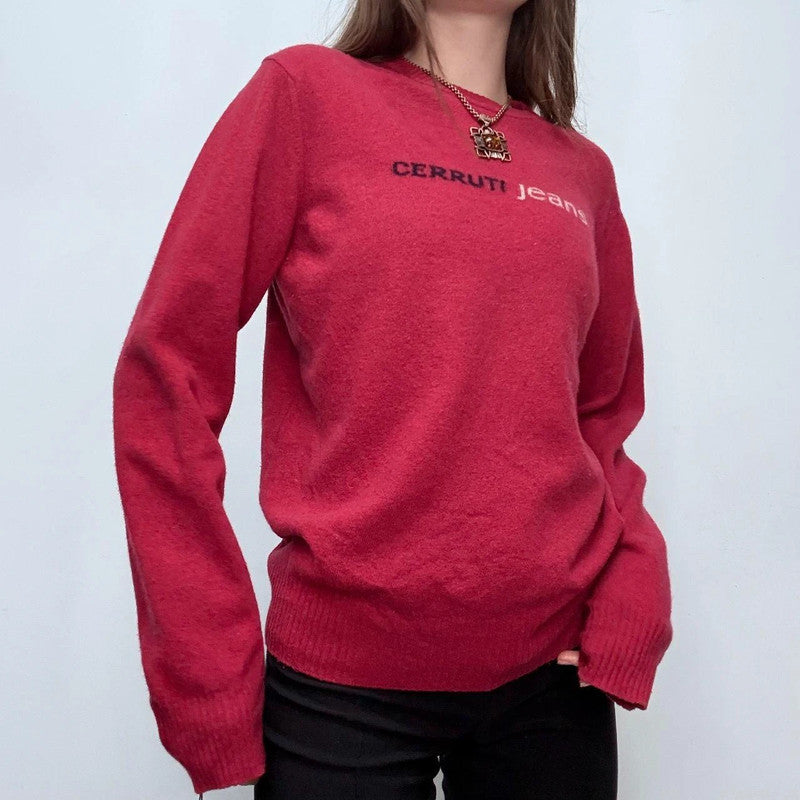 pink salmon oversized wool knitted jumper