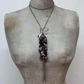 silver flower charm necklace