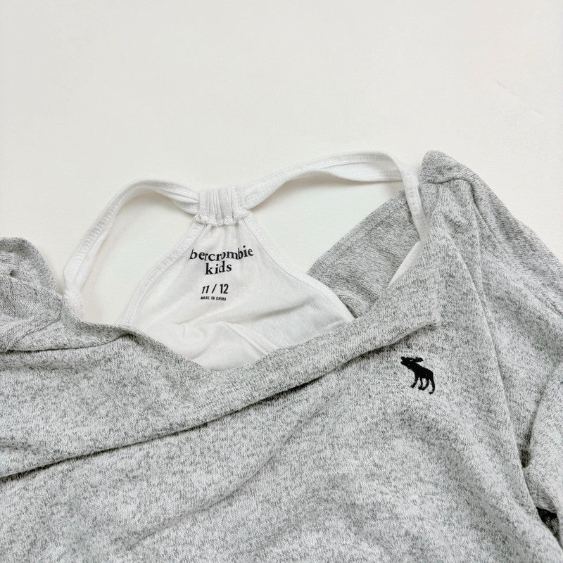 Grey abercrombe & fitch slouchy layered t-shirt