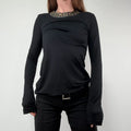 Kate moss for topshop Black Studded Leather T-Shirt