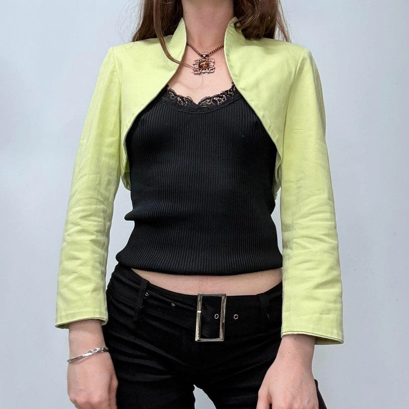 green cropped minimalist jacket