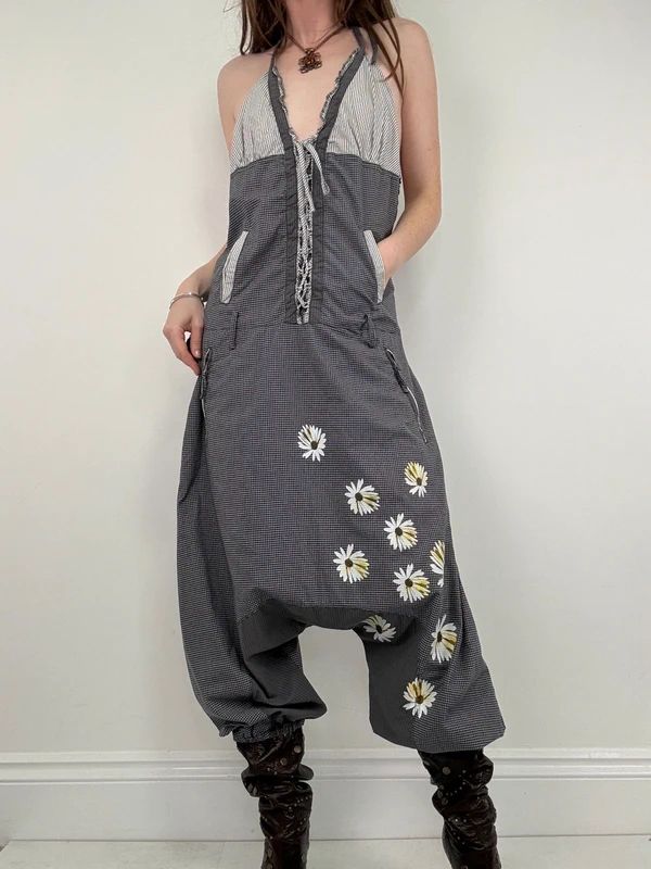 gingham puff Desigual dungarees