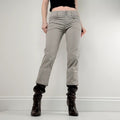 cropped khaki capri trousers
