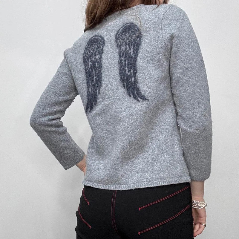 grey wool angel knit jumper