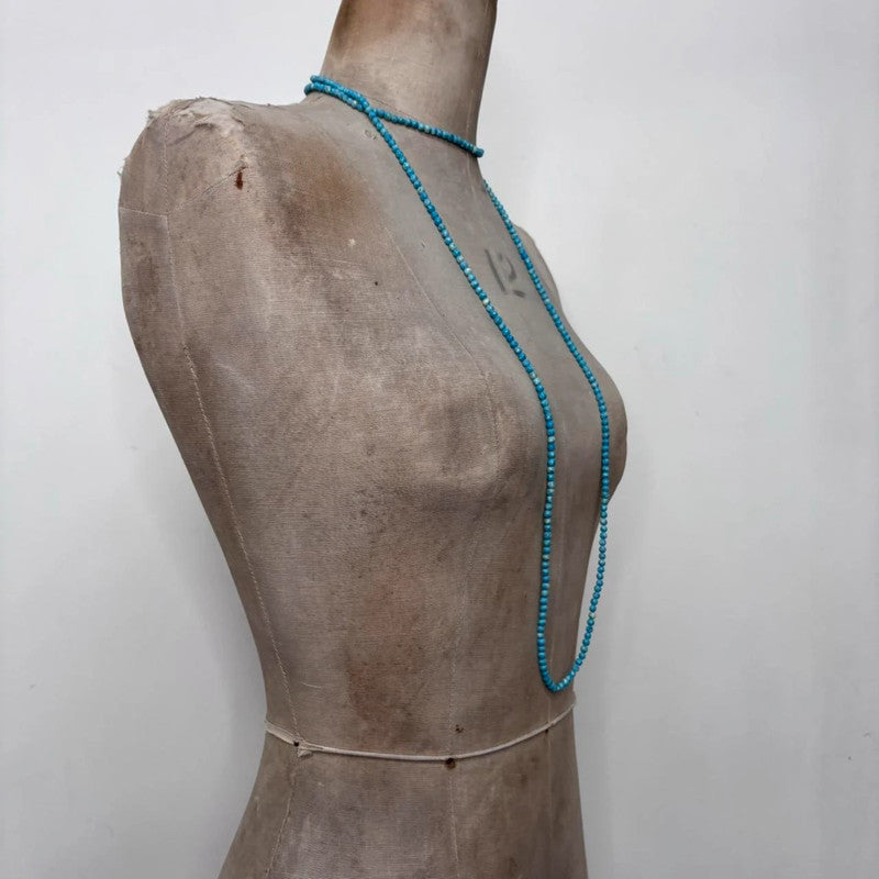 long wrap turquoise gem necklace