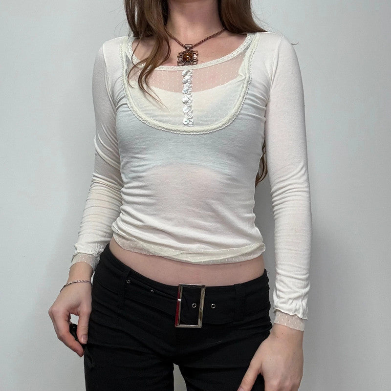 white layered lace t-shirt