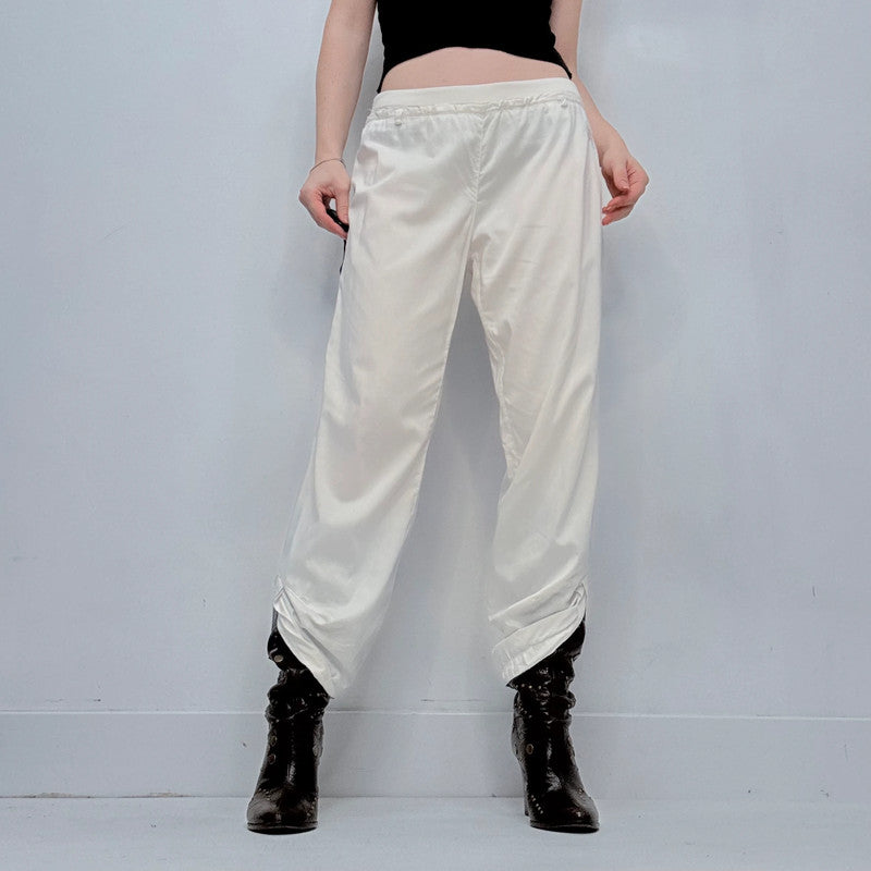 white pleated draped Cop Copine trousers