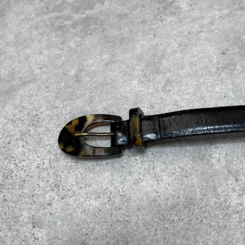 black leather tortoise shell belt