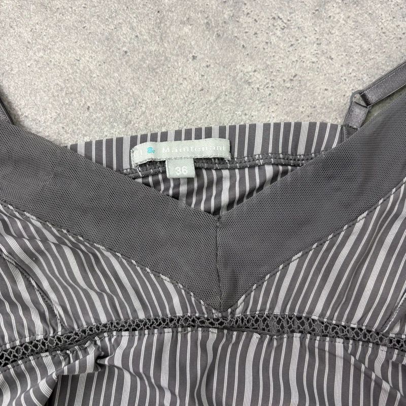 grey pinstripe cami fitted jersey vest top