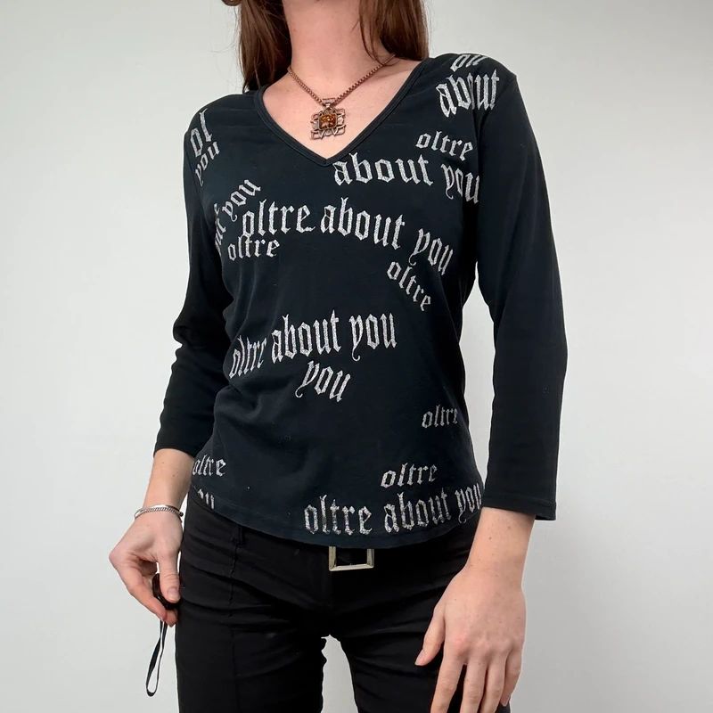 Grunge graphic text t-shirt