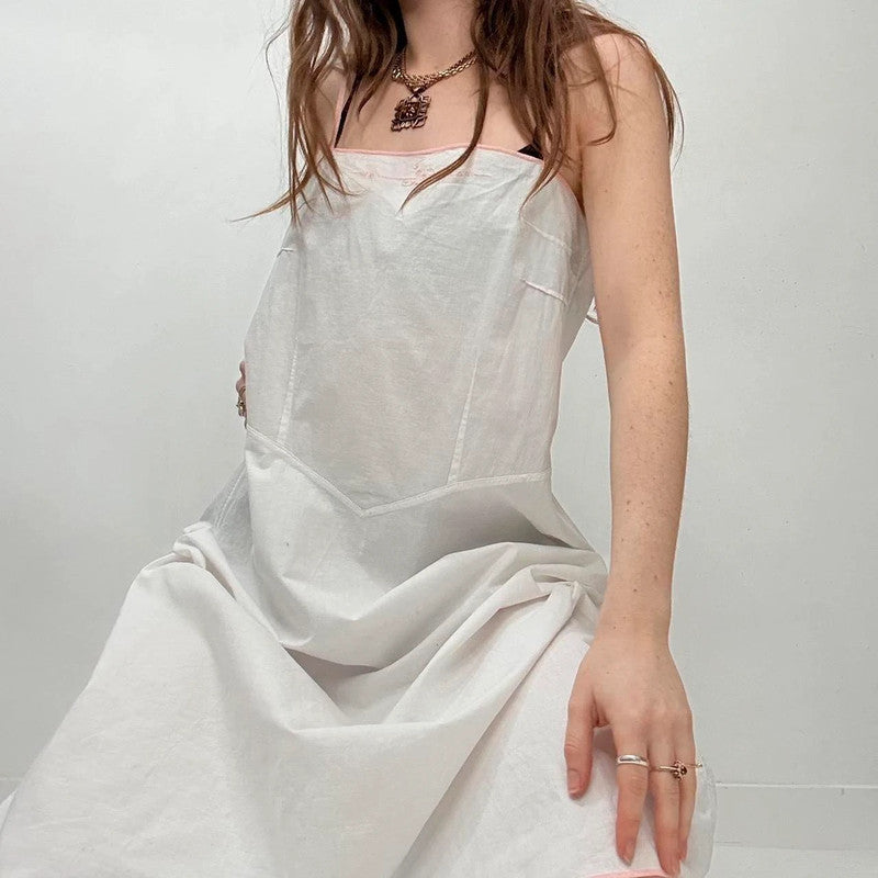 white linen embroidered midi dress